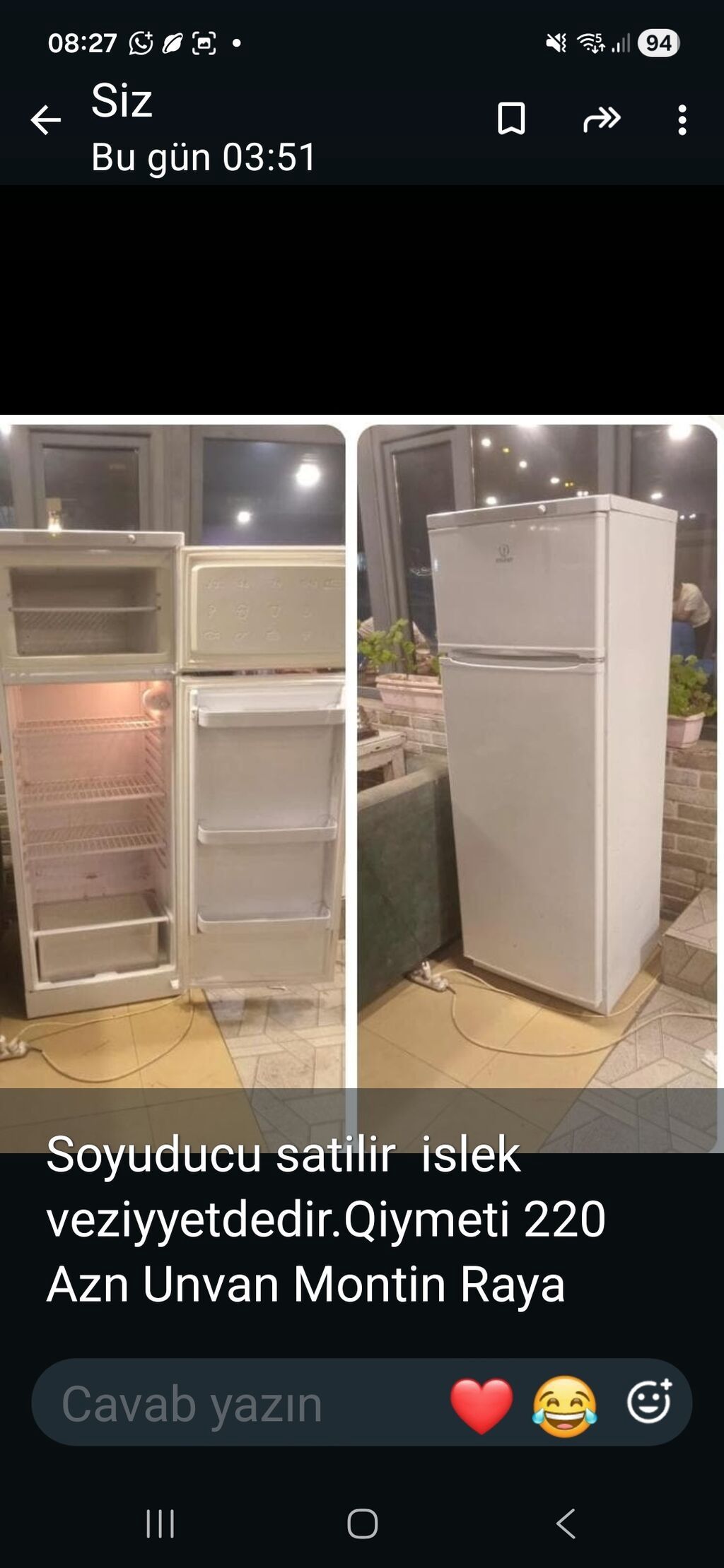 İndesit iki kameralı soyuducu
