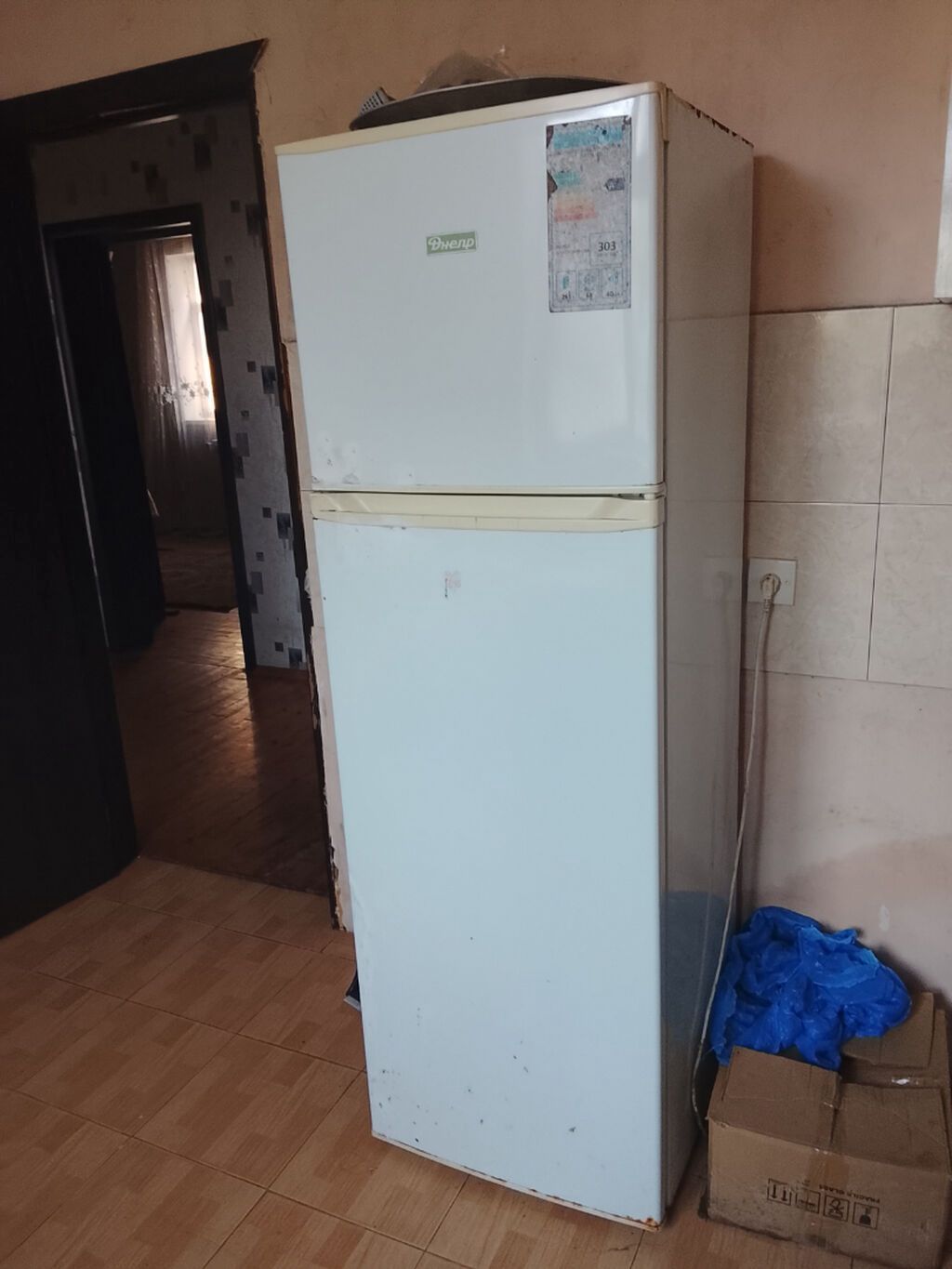 İşlənmiş 2 qapılı Dnepr Soyuducu Satılır, rəng - Ağ — Soyuducular, Sumqayıt (4)