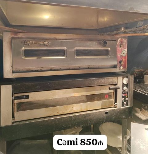 2eded pizza sobası cəmi 850₼ biri qaz biri tokla işləyir 3faza sgs