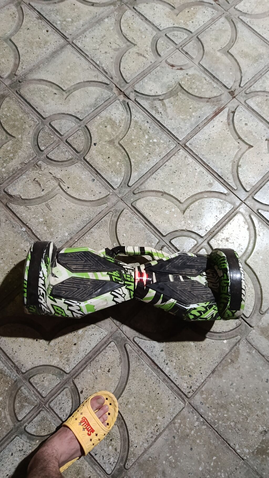 Elektrikli hoverboard (self-balance skuter) - Dizayn: Yaşıl-ağ-qara — Mallar, Bakı