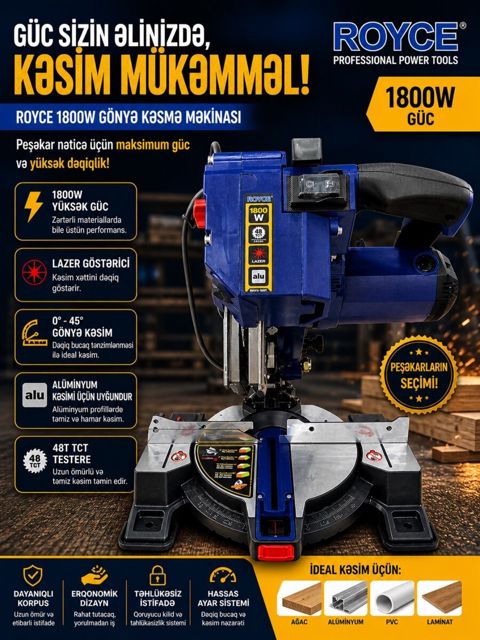 Royce 1800W kəsmə maşını — Bakı
