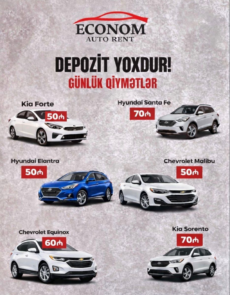 Avtonobillərin icarəsi — Mallar, Bakı