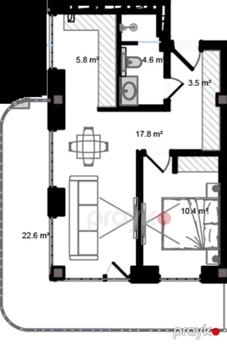 Satılır 2 otaqlı yeni tikili 78.3 m² — Mənzil, Bakı (7)