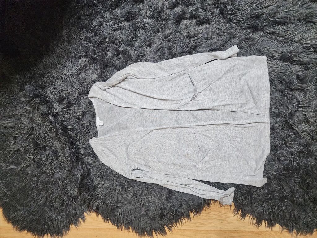 Boz rəngli, nazik trikotaj kardiqan- XS ölçü - Model: düyməsiz, açıq — Şəxsi əşyalar, Bakı (3)