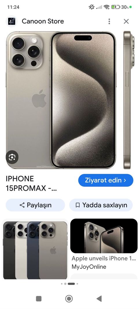 IPhone 15 Pro Max, 256 GB, Natural Titanium, Simsiz şarj, Face ID
