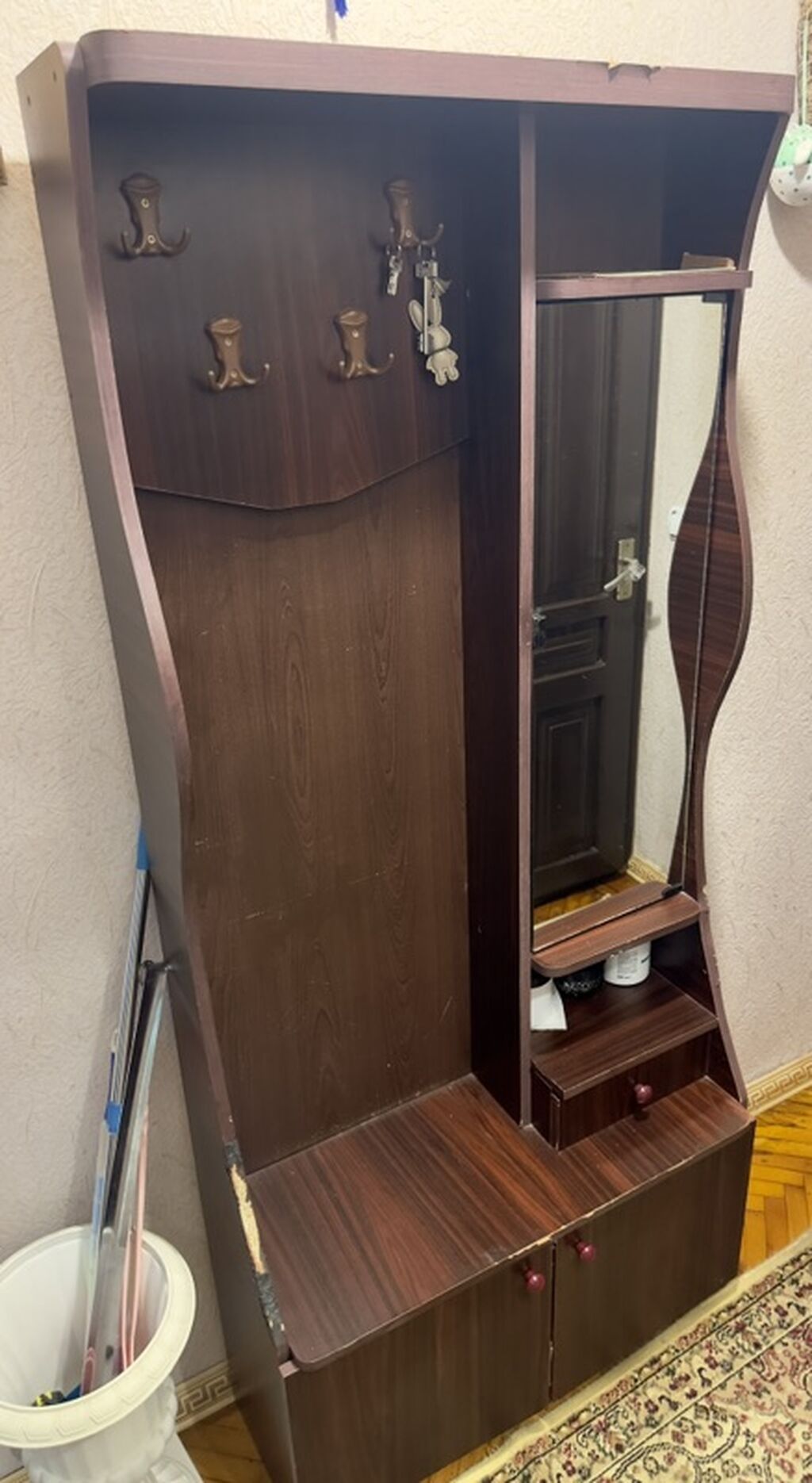Dəhliz üçün çoxfunksiyalı paltar asacağı və ayaqqabı dolabı komplekti — Mallar, Bakı (2)