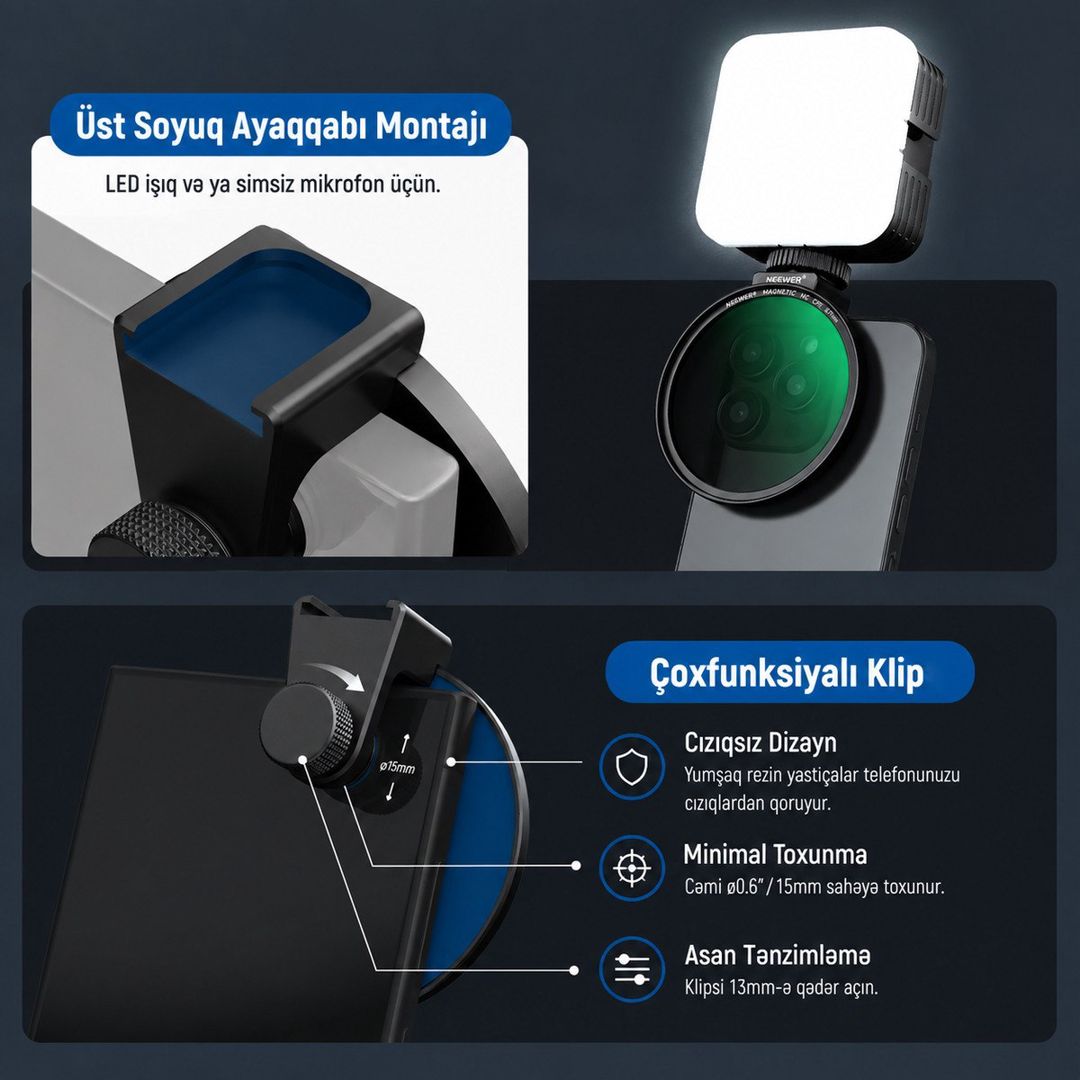 Neewer 67 mm CPL telefon filteri — Elektronika, Bakı (8)