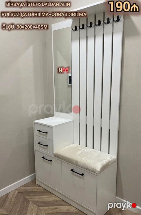 Dəhliz dolabı, yeni, 90×200×40 sm — Bakı