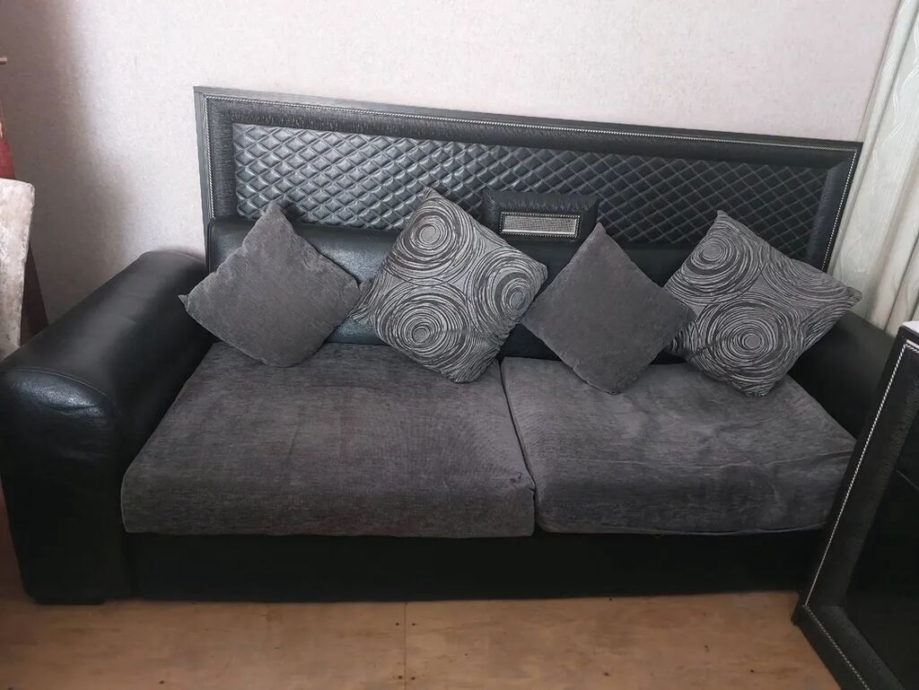 Qara və boz rəng çalarlarında yumşaq oturacaq dəsti - Tərkib: 1 ədəd — Mebel, Sabirabad (2)