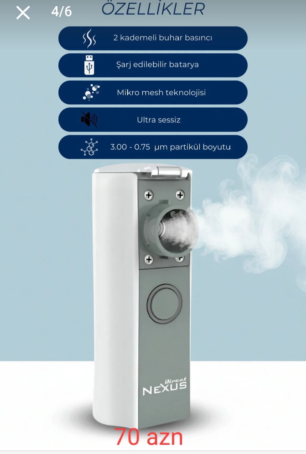 Direct NEXUS Taşınabilir Mesh Nebulizator – Yeni Seri Qiymət: 70 AZN — Mallar, Bakı (6)
