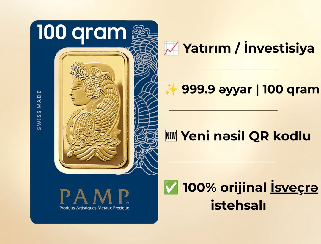 PAMP qızıl külçə - 100 qr. — Şəxsi əşyalar, Bakı