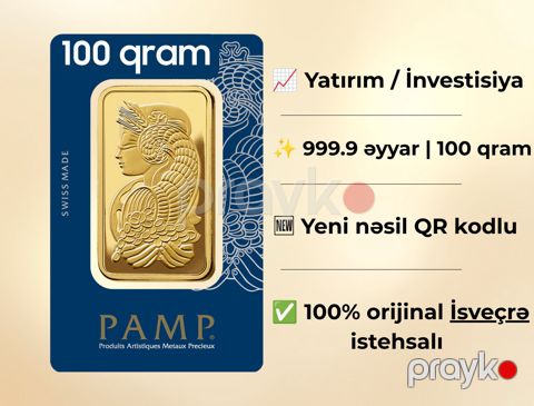 PAMP qızıl külçə - 100 qr.