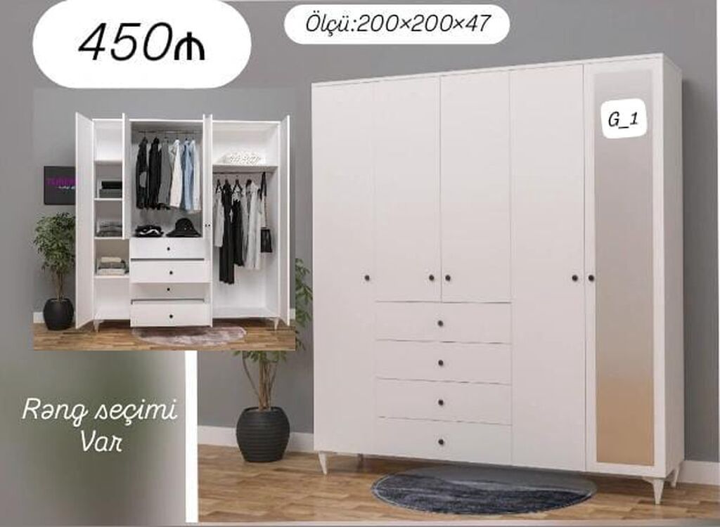 - Geniş ölçü: 200×200×47 sm - Qiymət: 450 ₼ - Rəng seçimi var Ağ