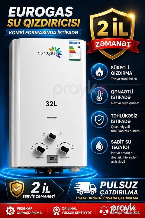 Eurogas 32L su qızdırıcısı — Bakı
