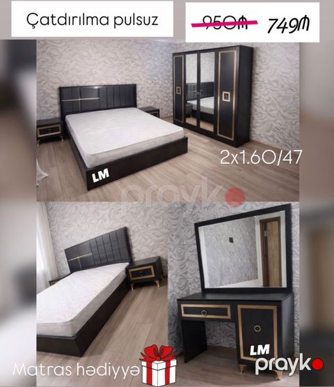 *Yataq dəsti* *Sifarişlə və yeni* Qiymət *749₼* Dəstə daxildir