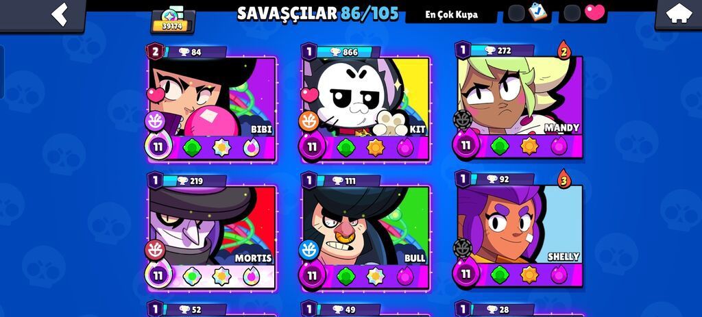 Brawl Stars hesabı – yüksək səviyyəli, zəngin kontentli - Kupa sayı