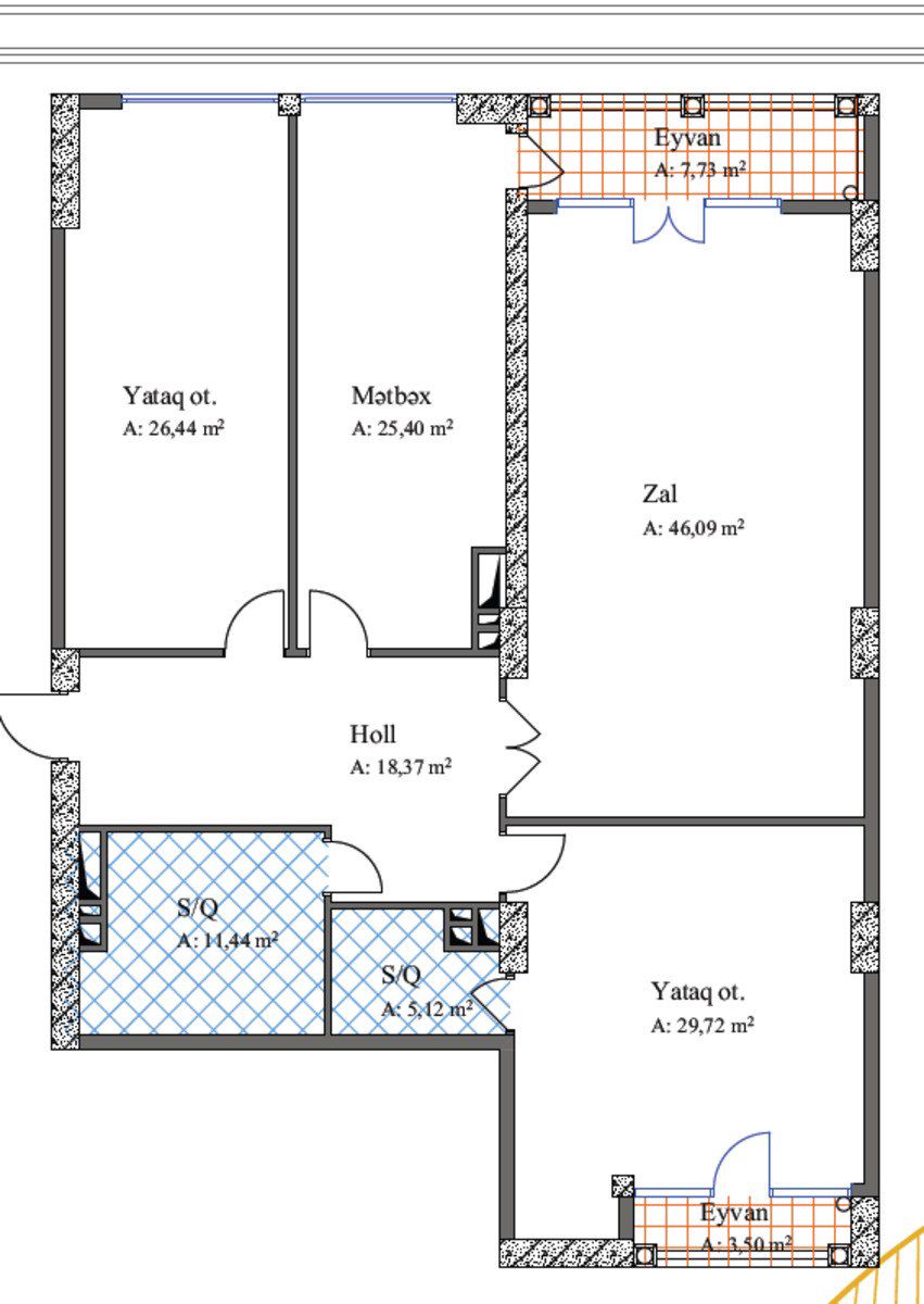 Satılır 3 otaqlı yeni tikili 173.8 m² — Mənzil, Bakı (4)