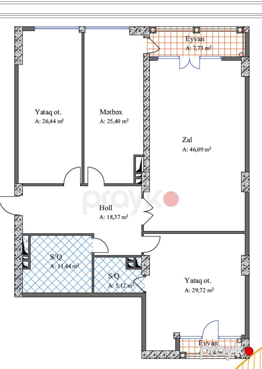 Satılır 3 otaqlı yeni tikili 173.8 m² — Mənzil, Bakı (4)