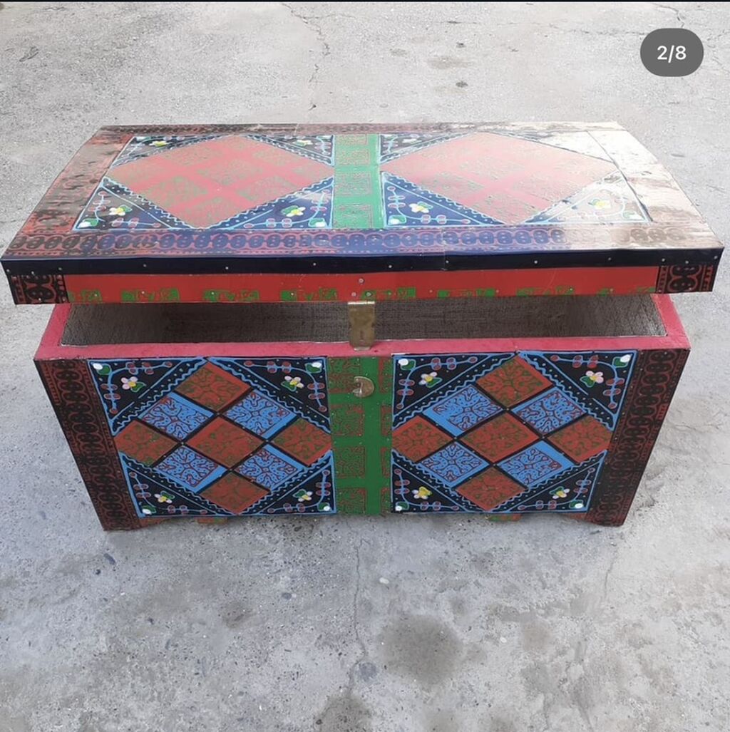 Taxta əl işı – naxışlı sandıq - Material: massiv taxta, əl ilə — Mallar, Xaçmaz (5)