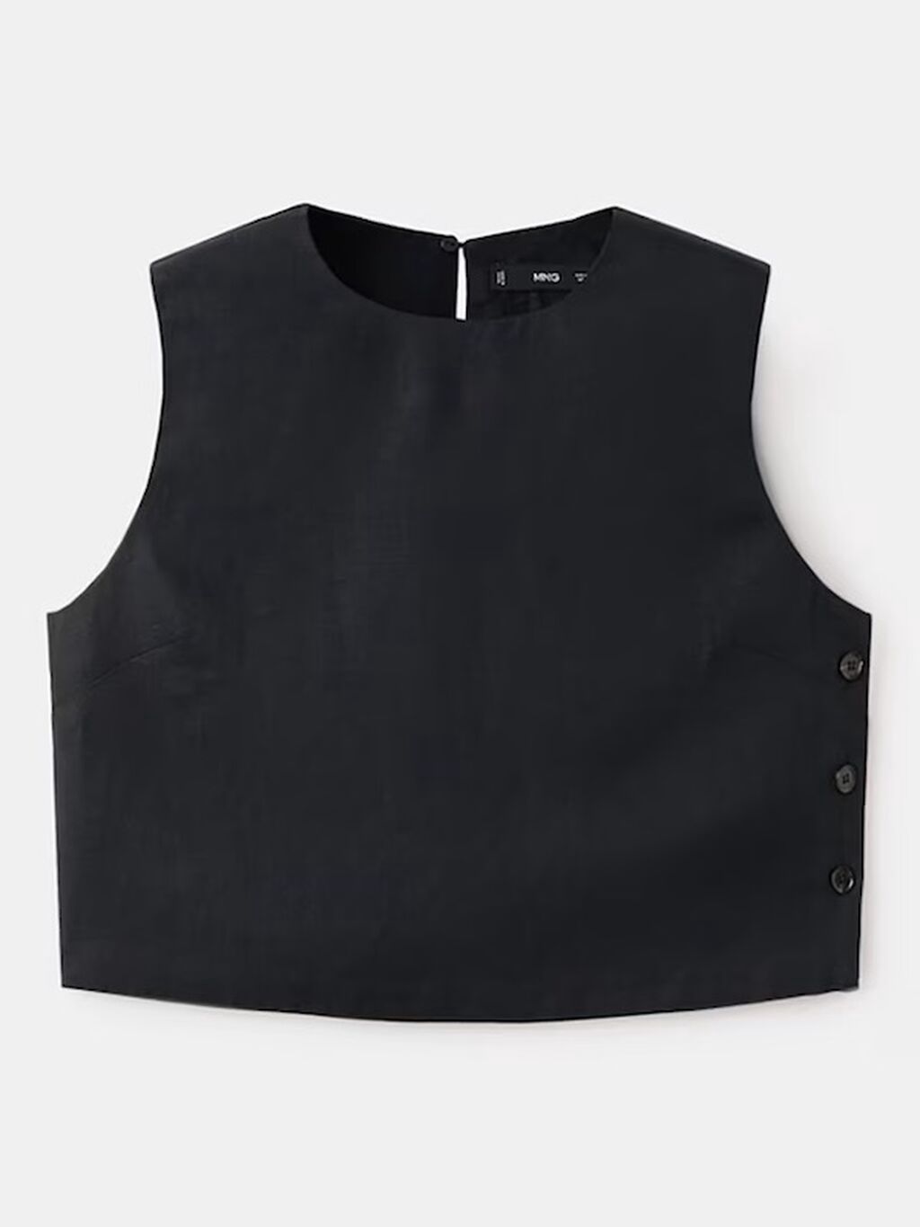 Qara rəngli, qolsuz qısa top. Minimalist dizayn, düz dairəvi yaxa və — Şəxsi əşyalar, Bakı