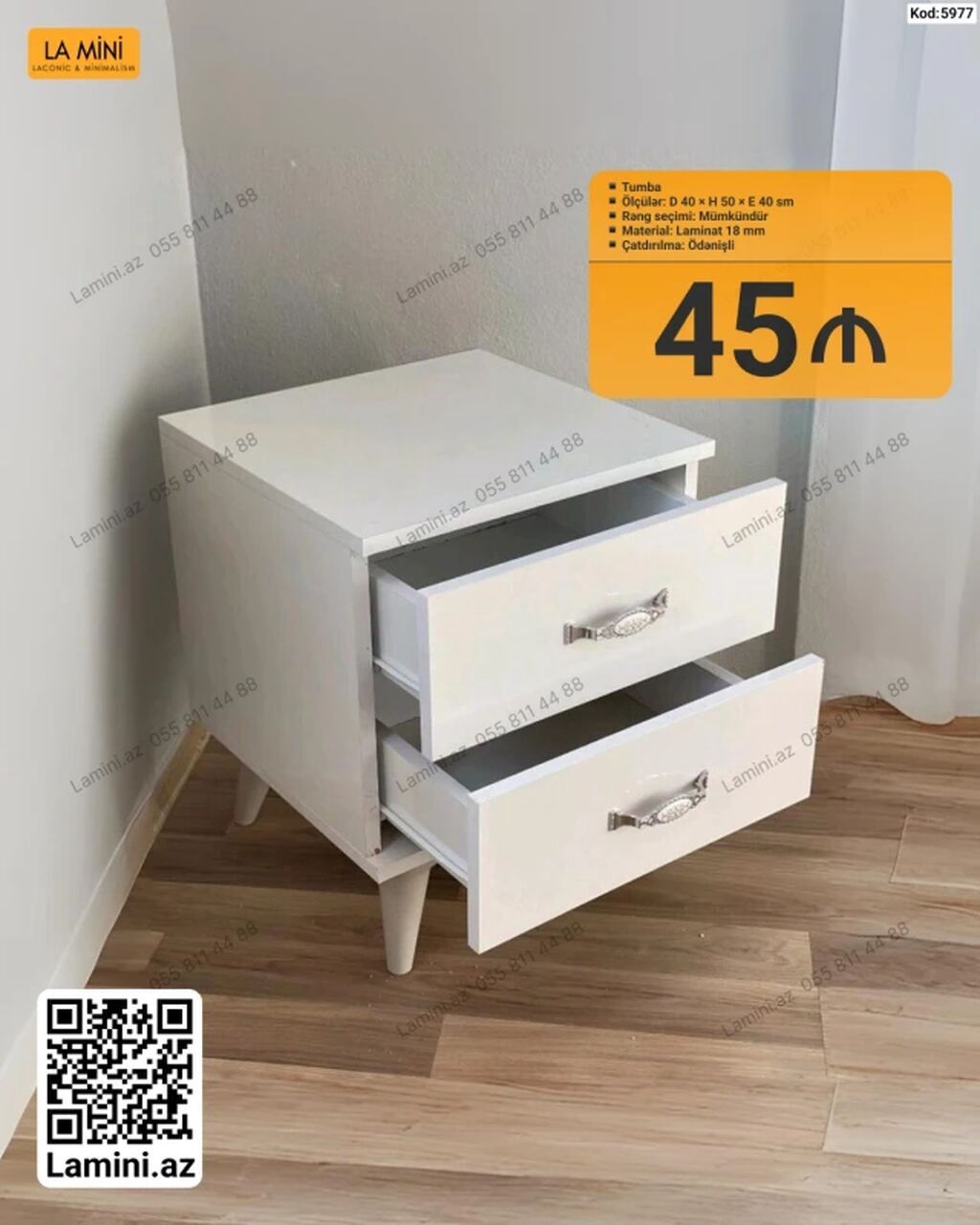 Tumba – La Mini - Ölçülər: D 40 × H 50 × E 40 sm - Rəng seçimi