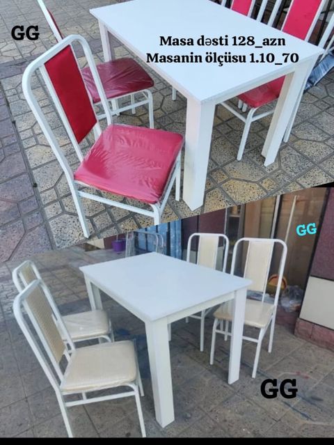 Yeni və sifarişlə Masa dəsti – 128 AZN Masanın ölçüsü: 110×70 sm — ikinci el mallarin satisi — Masalar və stullar