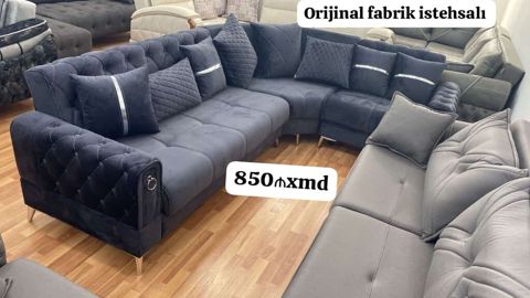Orijinal fabrik istehsalı künc divan dəsti - Modern dizayn: dərin