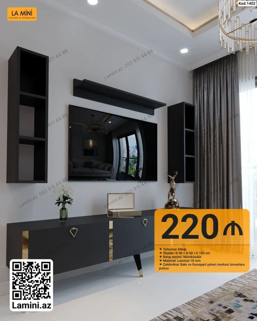 Məhsul: Televizor altlığı (Kod: 1402) - Ölçülər: 240 sm (eni) × 50 sm