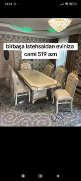 Klassik üslubda yemək otağı dəsti - Komplekt: 1 ədəd düzbucaqlı stol — Jale_Mebel — Masalar və stullar