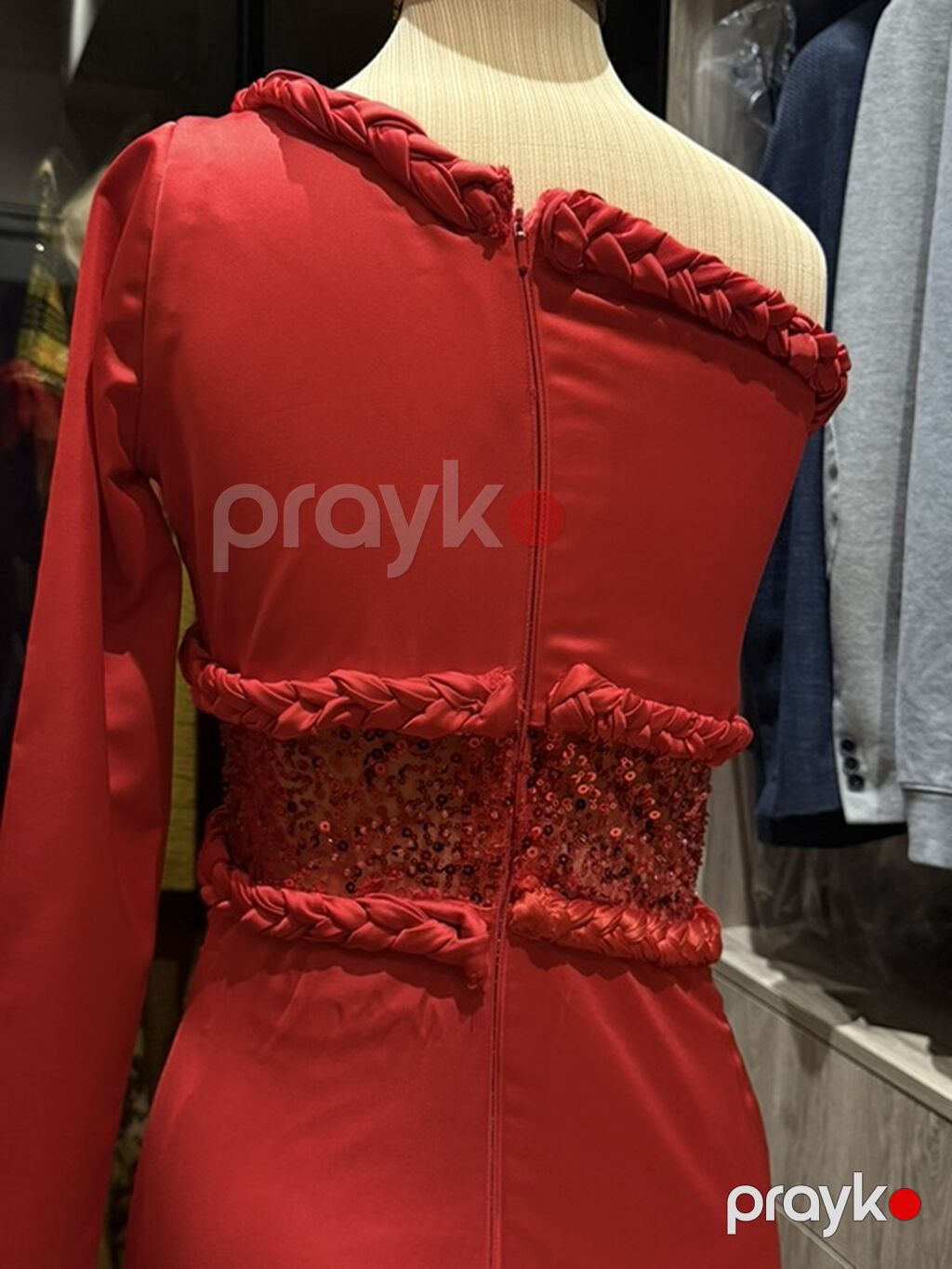 Qırmızı axşam libası S olcu 45kg x 167 cm - Kəsim: Asimmetrik – — Şəxsi əşyalar, Bakı (7)