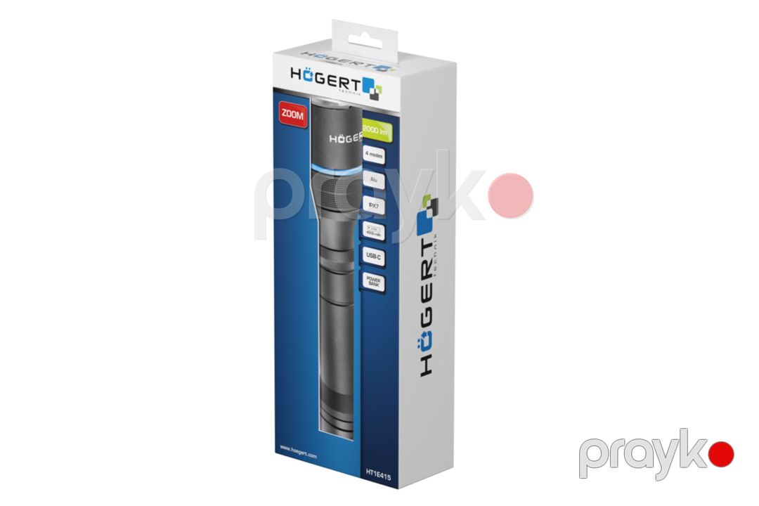 LED əl fənəri (USB) 2000 lumen Högert HT1E415 — Camping, ovçuluq və balıqçılıq, Bakı (5)