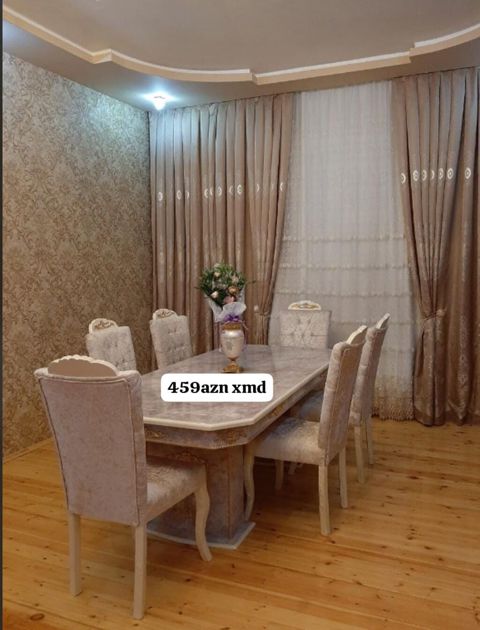 Klassik üslubda yemək otağı dəsti: - 1 ədəd böyük, mərmər fakturalı