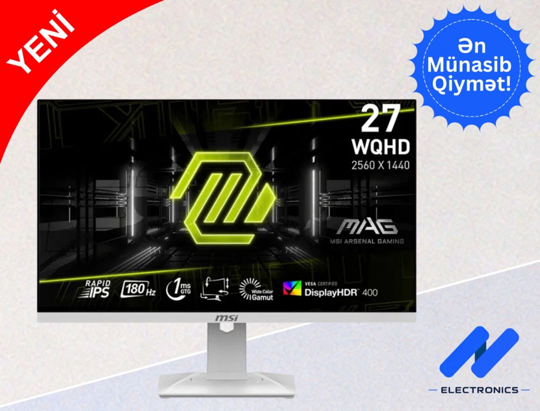 Monitor "MSI MAG 274QRFW x32 2K 320Hz" — Elektronika, Bakı