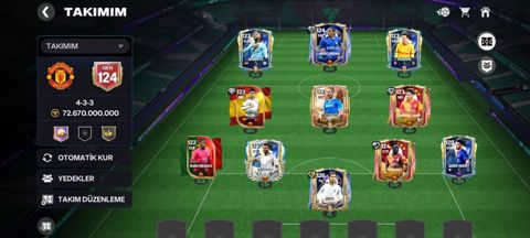 EA FC Mobile oyunu üçün güclü heyət. Komanda göstəriciləri: - Ümumi