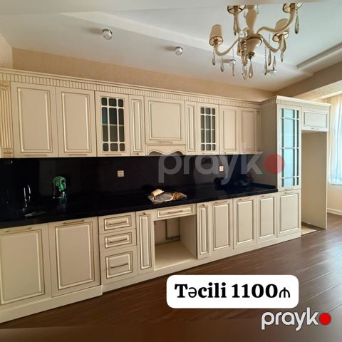 Membran mətbəx mebeli, 4.8 m, tökmə mərmər üzlük