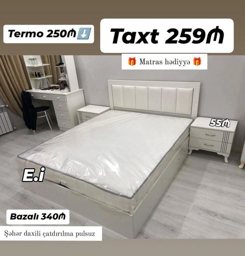 Yataq otağı üçün geniş və rahat taxtlar - Modellər: başlıq hissəsi