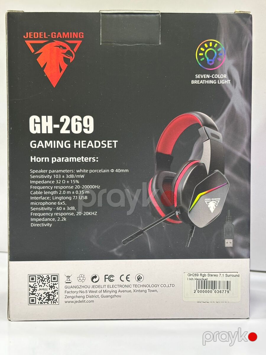 Qulaqlıq "Jedel GH269 RGB Stereo 7.1 Surround USB" — Elektronika, Bakı (7)