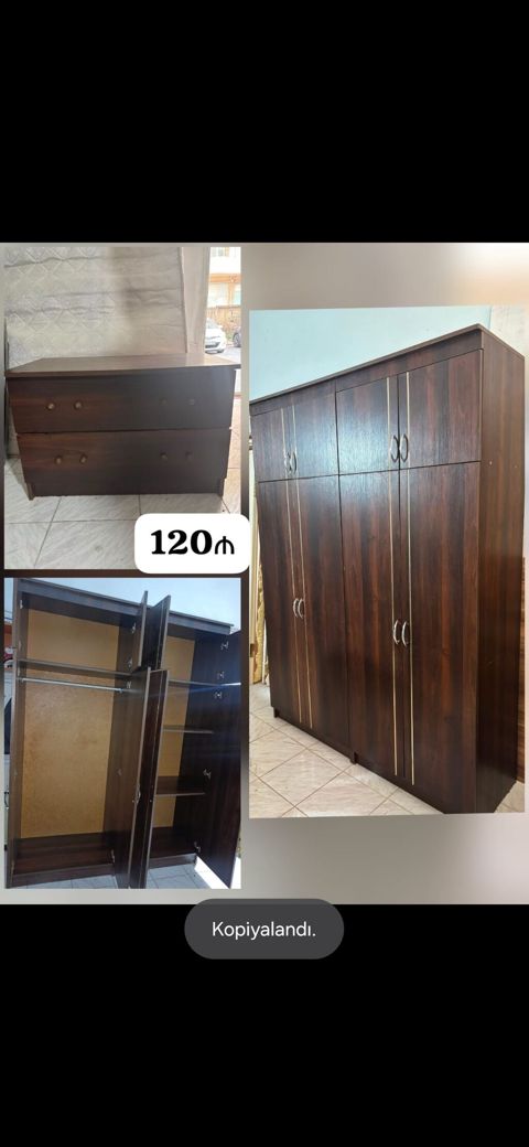 120₼ Dolab normal veziyetdedi ölçü 160 en 2.15 hündür üstünde tumba — zeyno — Mebel