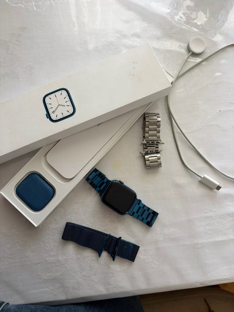 Apple Watch Series 7 Aluminum Blue 45mm — Elektronika, Bakı