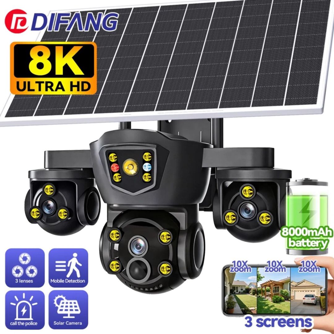 4G tam simsiz Solar PTZ360° 4 kamera 12MP/4K+64GB — Təhlükəsizlik sistemləri, Bakı