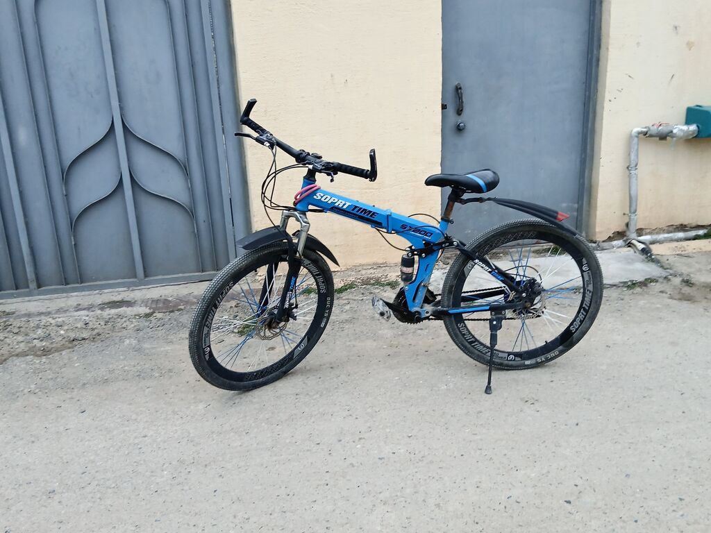 SporTime S-500 dağ velosipedi - Rəng: mavi-qara - Çərçivə: qatlanan