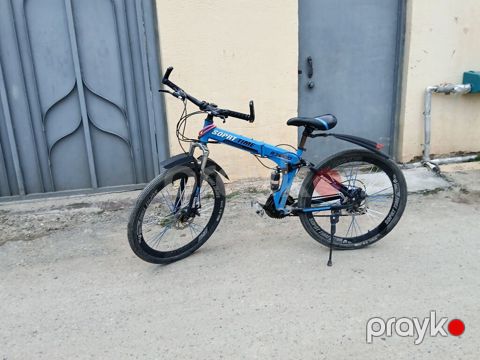 SporTime S-500 dağ velosipedi - Rəng: mavi-qara - Çərçivə: qatlanan