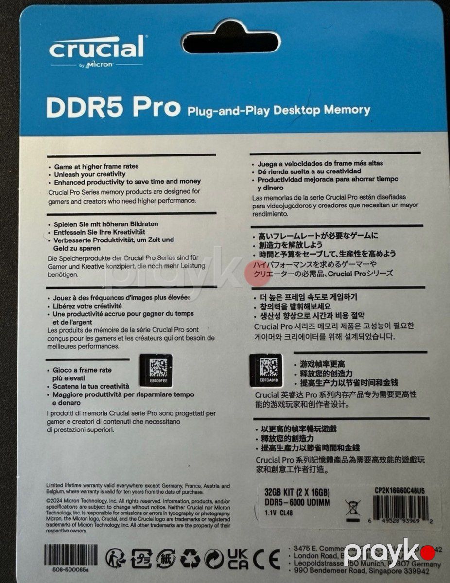 Crucial Pro DDR5 32GB (2×16GB) 6000MHz — Elektronika, Bakı (2)
