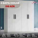 Yeni, 4 qapılı, Kredit, Rəngli, Açılan, Düz dolab — Furniture