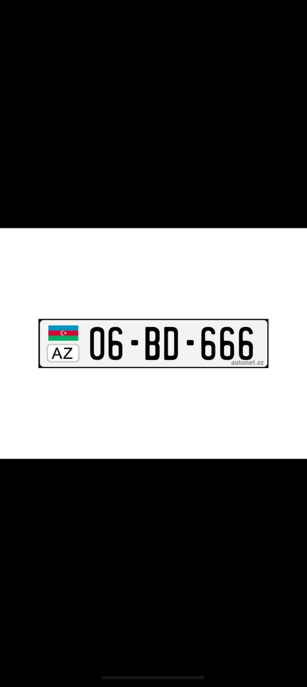 Nömrə nişanı: 06-BD-666 - Ölkə/standart: Azərbaycan (AZ), ağ fonlu — Avto, Beyləqan (3)