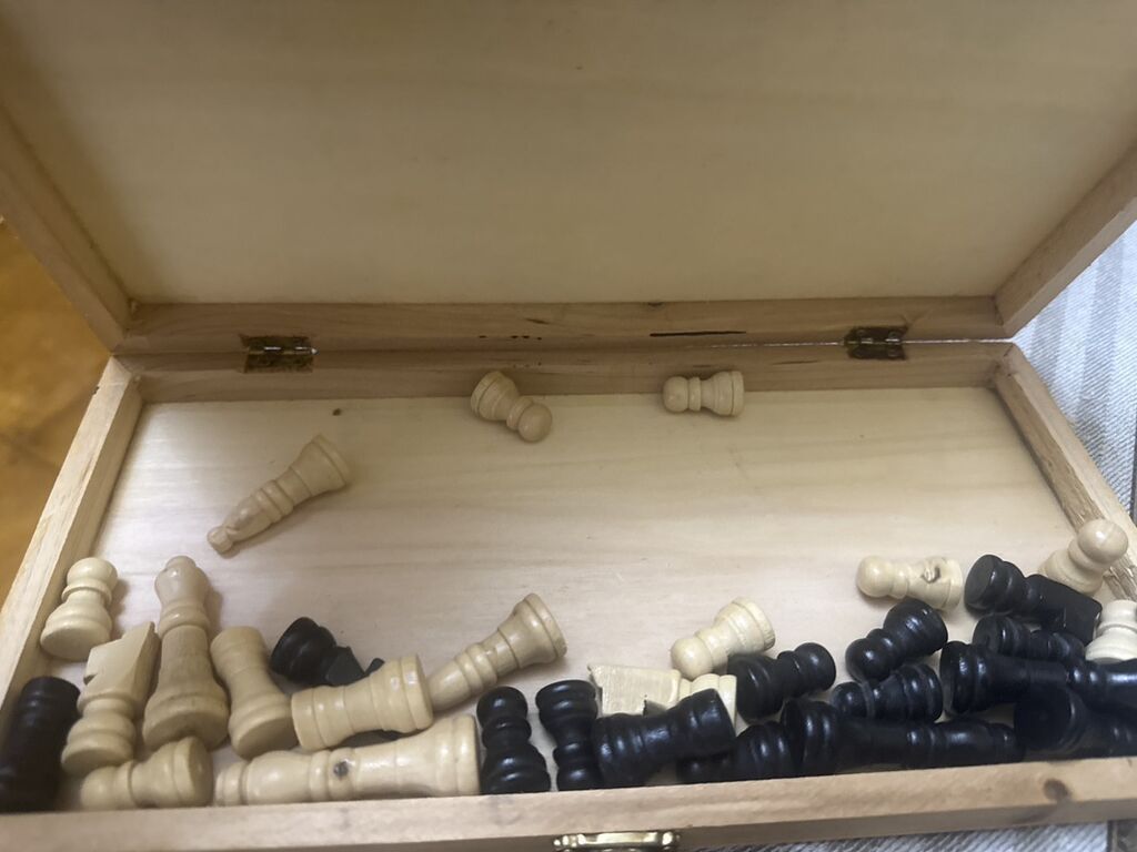 Taxta şahmat dəsti - Material: təbii ağacdan hazırlanmış qatlanan — İdman və istirahət, Bakı