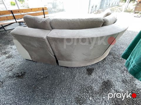 Bej rəngli L formalı divan dəsti - 3 moduldan ibarət böyük L formalı
