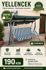 Bağ yelləncəyi – 3 nəfərlik Xüsusiyyətlər: - Fabrik istehsalı, yüksək — Mebel