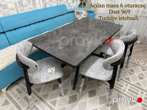 Açılan masa və 6 oturacaqdan ibarət yemək dəsti – Dəst 969. Türkiyə