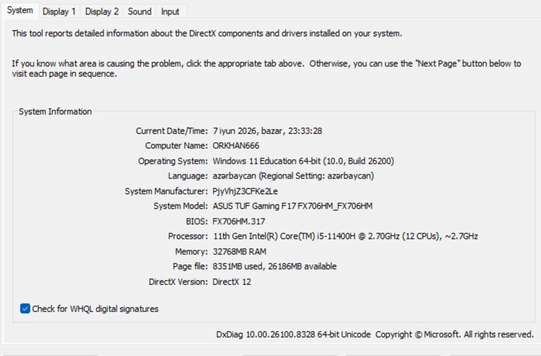 ASUS TUF FX706HM — Elektronika, Bakı (7)